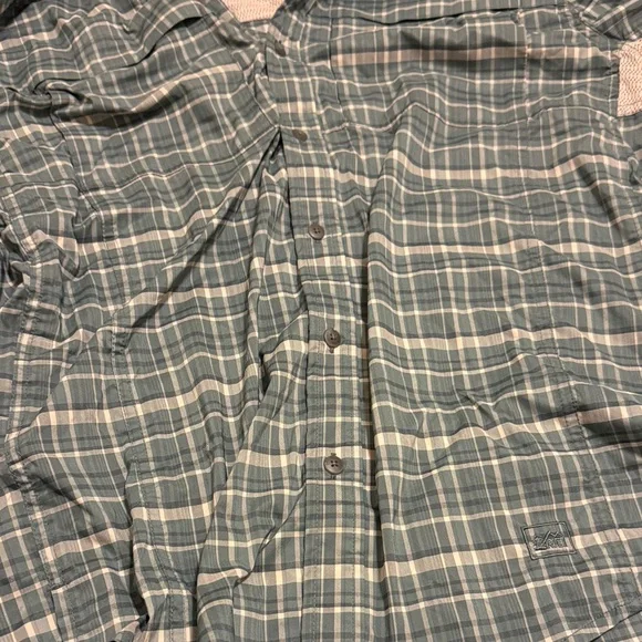 REI Green Plaid Long Sleeve Button Up Shirt - Picture 6 of 7